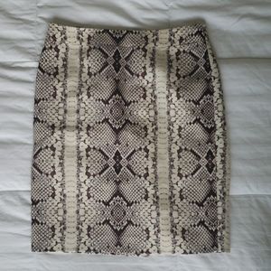 J. Crew Wool and Silk Snake Print Skirt